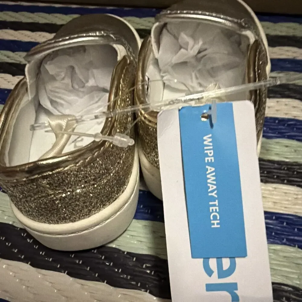 Carter's ,Nettie Slip On Sneakers Silver Gold, Girls 6T